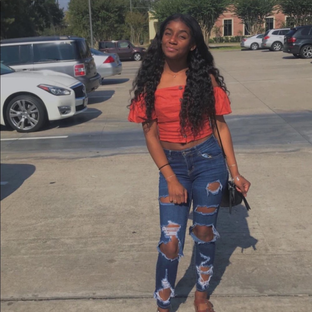 Orange off the shoulder top